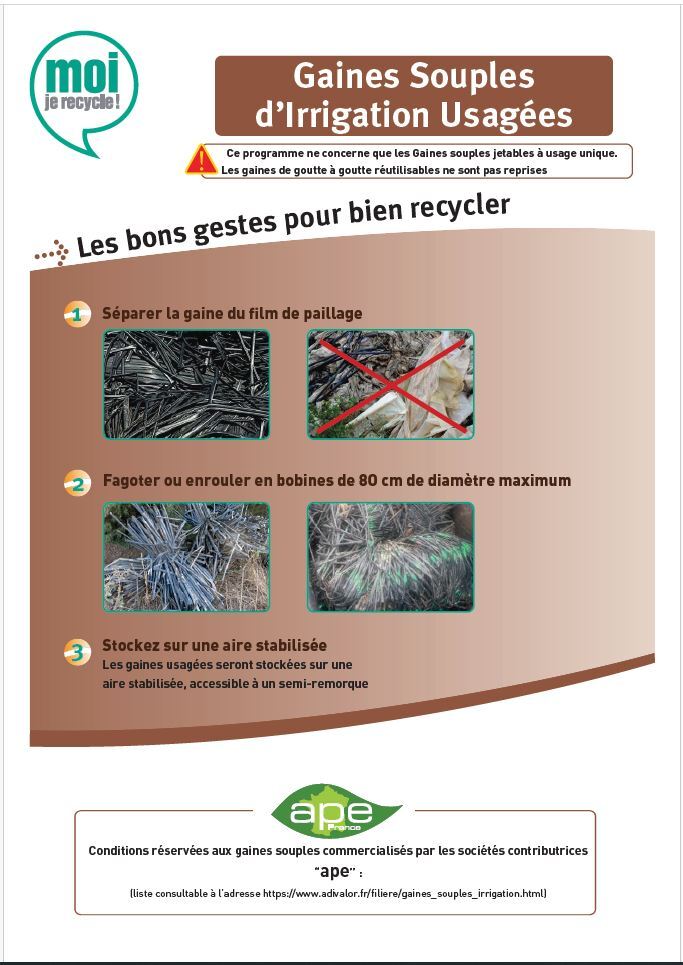 Consigne collecte gaine irrigation apercu